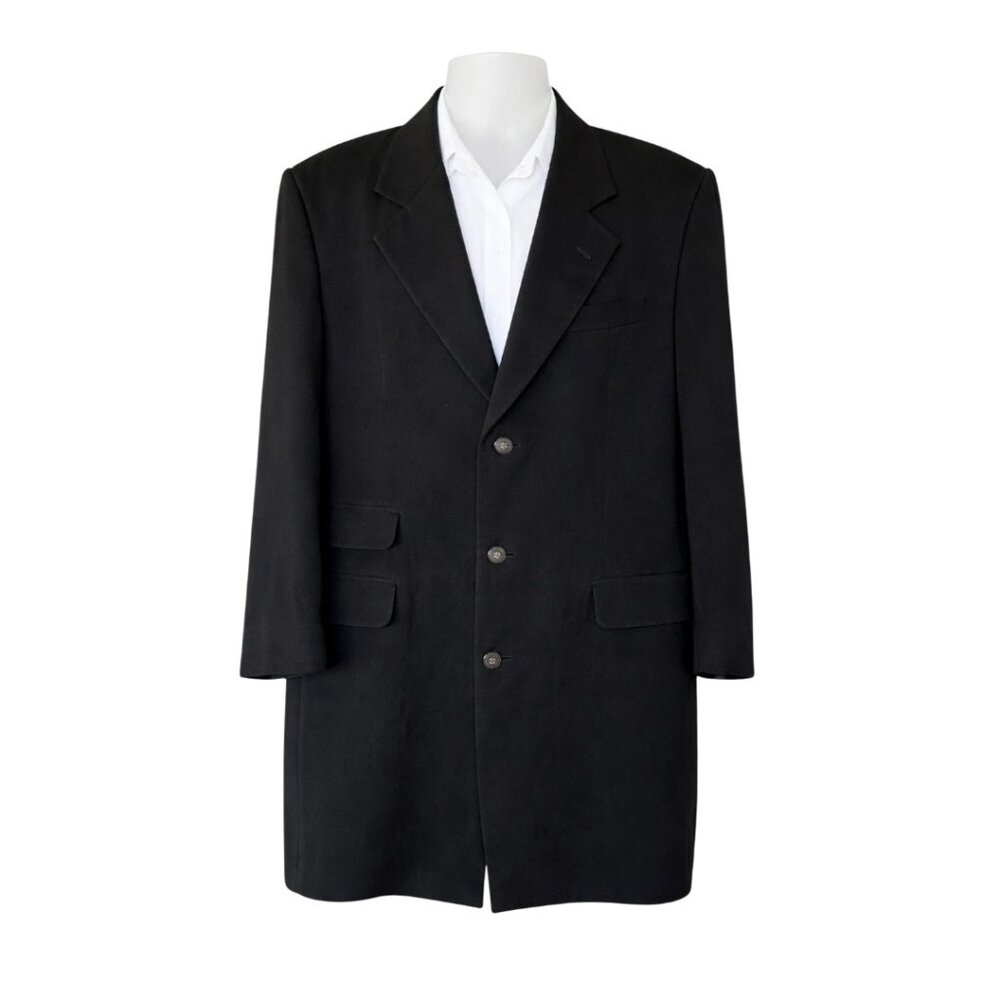Dino Magli Styled in Italy Black Long Blazer Coat Men’s 44L Single Breasted